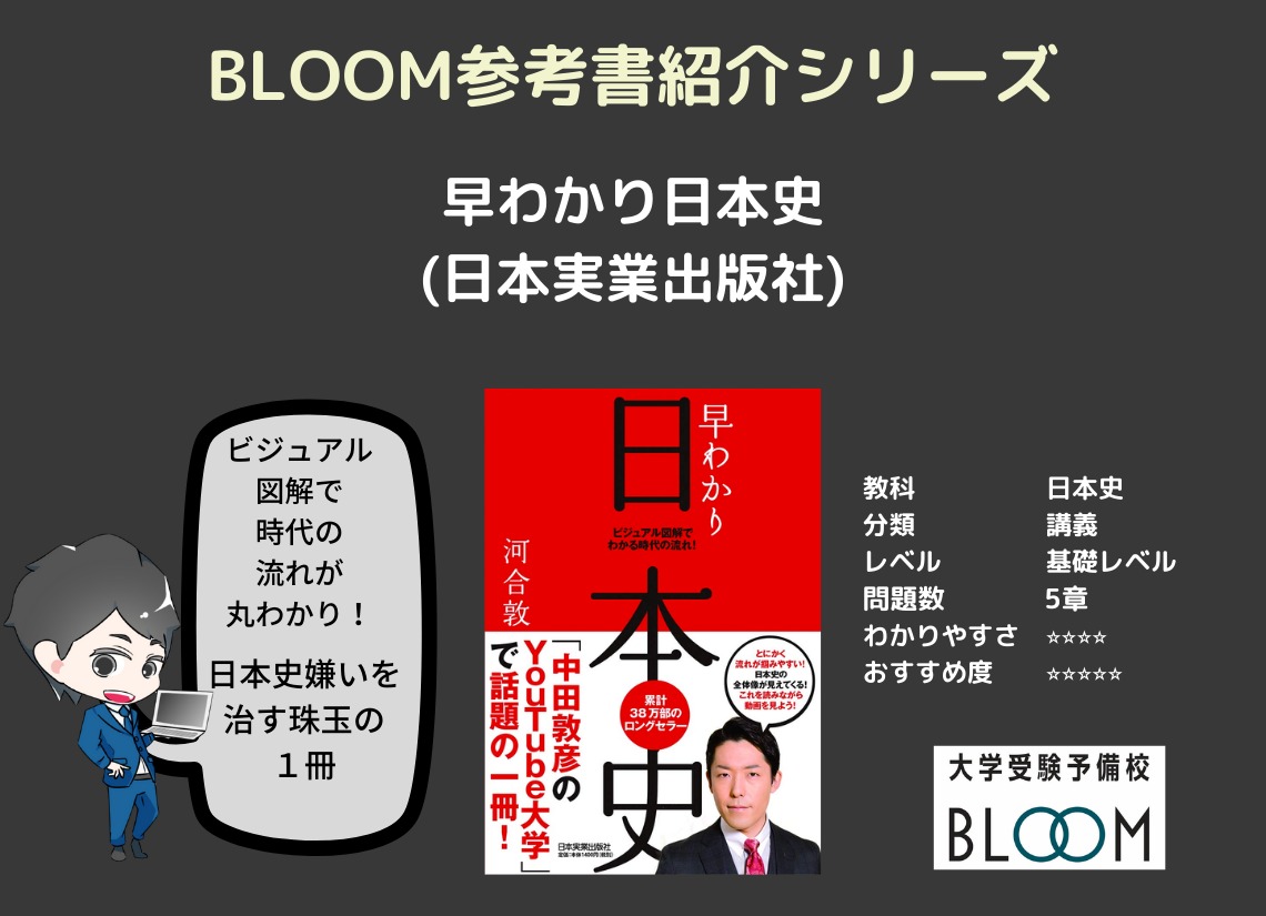 早わかり日本史』 BLOOM参考書紹介シリーズ | 大学受験予備校BLOOM横浜センター南校
